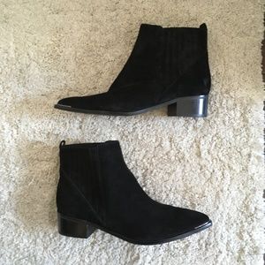 NWOT Marc Fisher Ankle Chelsea Boot Black Suede